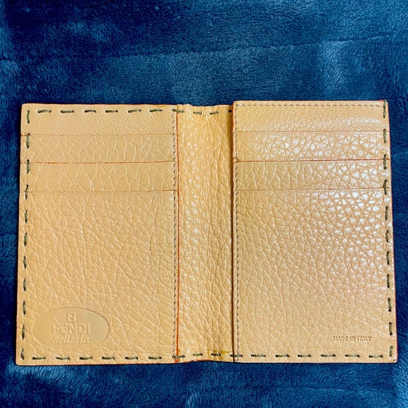 Fendi Selleria Calf Leather Vertical BifoldWallet